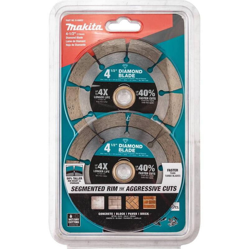 Makita 4.5 pulgadas Hoja de Diamante de Borde Segmentado para Uso General (Paquete de 2) - B-69602