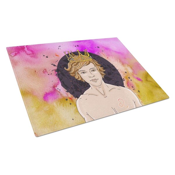 Carolines Treasures Leo Zodiac Sign Glass Cutting Board Large - BB7321LCB