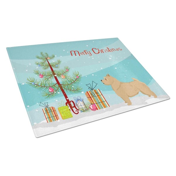 Carolines Treasures Norwich Terrier Christmas Tree Glass Cutting Board Large - CK3551LCB