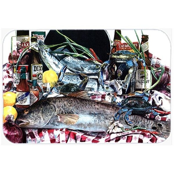 Carolines Treasures Carolines Treasures 1001LCB 15 x 12 in. Fish and Beers from New Orleans Glass Cutting Board; Large - 1001LCB