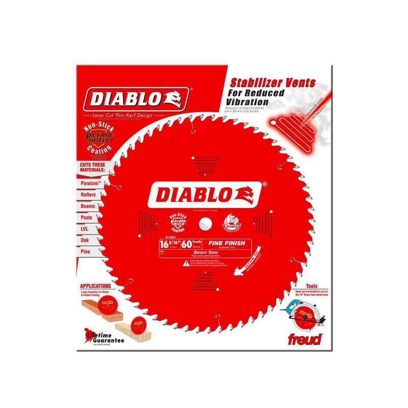 DIABLO 16-5/16 pulgadas x 60 dientes Hoja de Sierra para Acabado Fino en Madera - D1660X