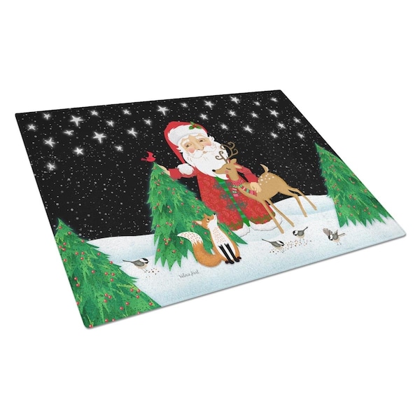Carolines Treasures Santa Claus Christmas Glass Cutting Board Large - VHA3033LCB