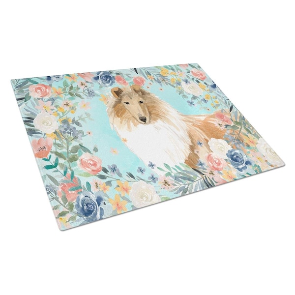 Carolines Treasures Collie Glass Cutting Board Large - CK3414LCB