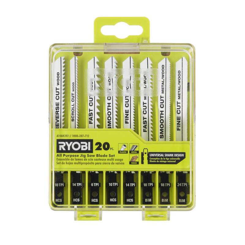 RYOBI juego de hojas de sierra de vaivén multiusos (20 piezas) - A14AK202
