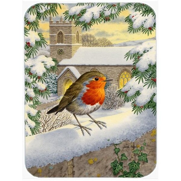Carolines Treasures Carolines Treasures ASA2090LCB European Robin Waiting Glass Cutting Board; Large - ASA2090LCB