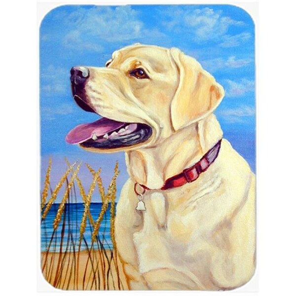 Carolines Treasures Carolines Treasures 7158LCB Yellow Labrador at the beach Glass Cutting Board - Large; 15 x 12 in. - 7158LCB