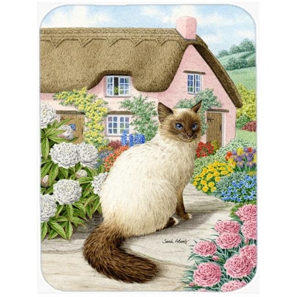 Carolines Treasures Carolines Treasures ASA2086LCB Birman Cat And Cottage Glass Cutting Board; Large - ASA2086LCB