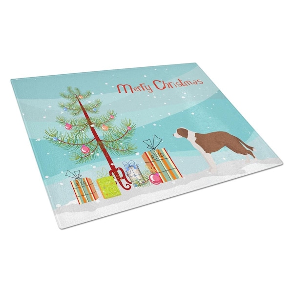 Carolines Treasures Borador Christmas Tree Glass Cutting Board Large - CK3807LCB