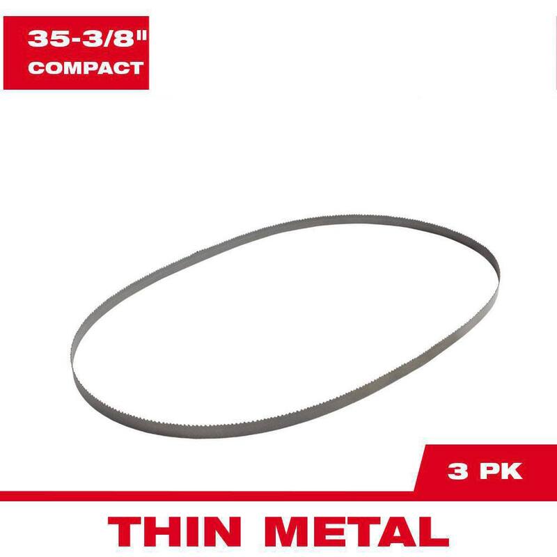 Milwaukee cuchilla de sierra de cinta bimetálica compacta de 24 TPI de 35-3/8 pulgadas (paquete de 3) Para sierra de cinta compacta M18 FUEL/Corded - 48-39-0539