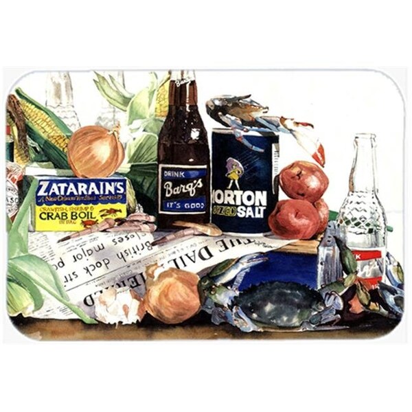Carolines Treasures Carolines Treasures 1002LCB 15 x 12 in. Barqs; Crabs; and Spices Glass Cutting Board; Large - 1002LCB