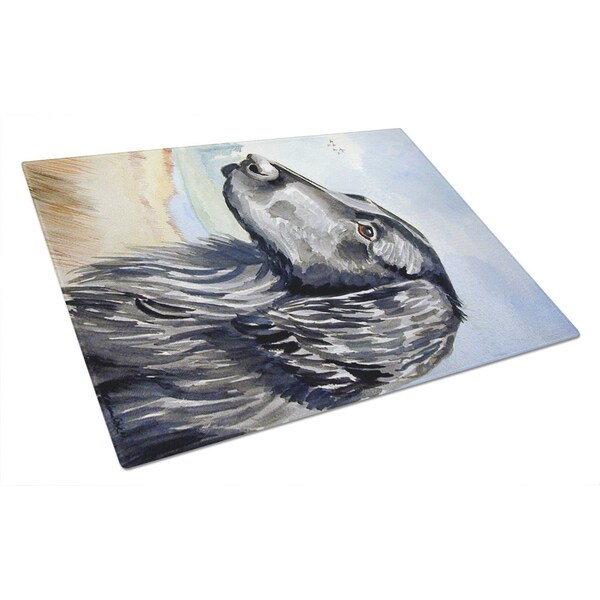 Carolines Treasures Flat Coated Retriever Glass Cutting Board - Large- 15 x 12 in. - 7064LCB