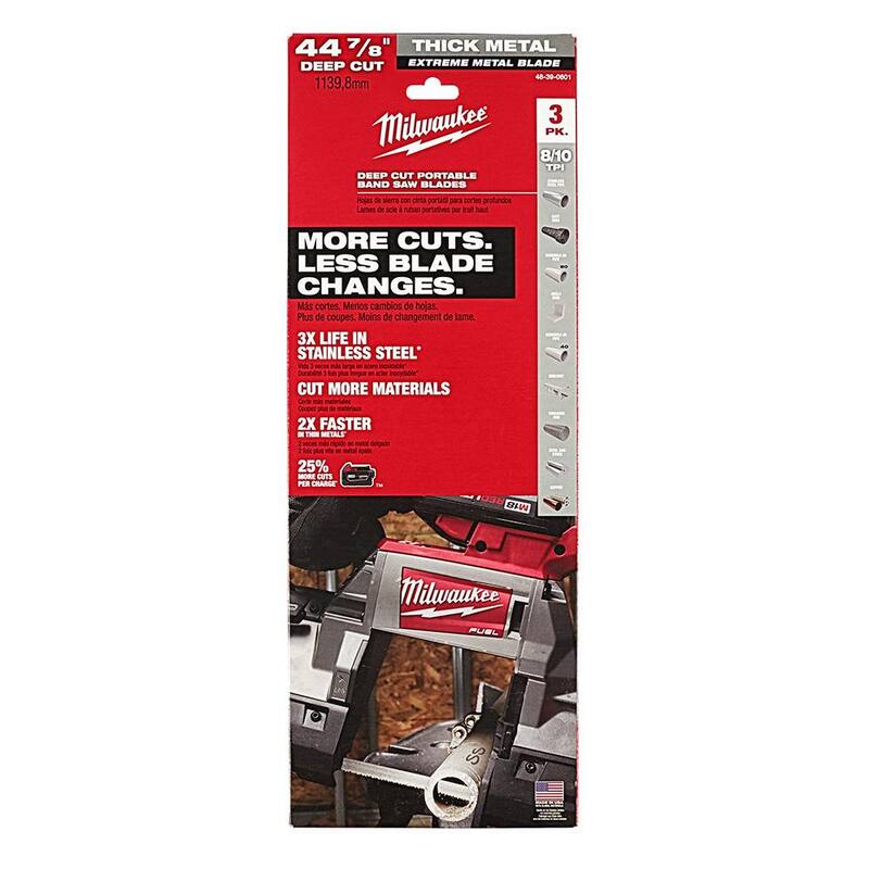 Cinta de sierra de banda profunda de corte extremo de metal Milwaukee de 44-7/8 pulg. 8/10 TPI (paquete de 6) para M18 FUEL/Cableado - 48-39-0601-48-39-0601