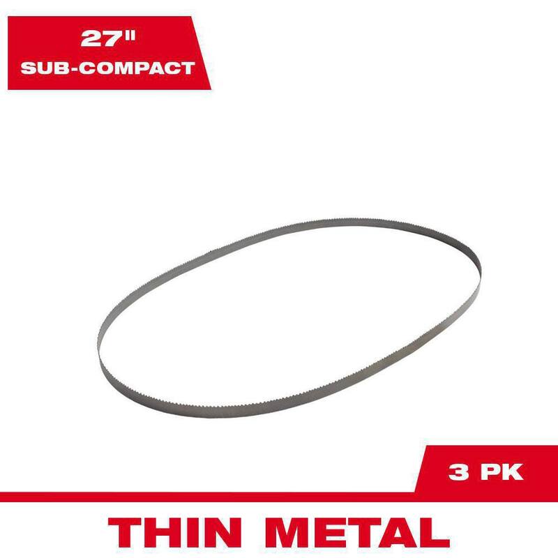 Milwaukee 27 pulgadas 18 TPI Sierra de Cinta de Acero Subcompacta (Paquete de 3) Para Sierra de Cinta M12 - 48-39-0572
