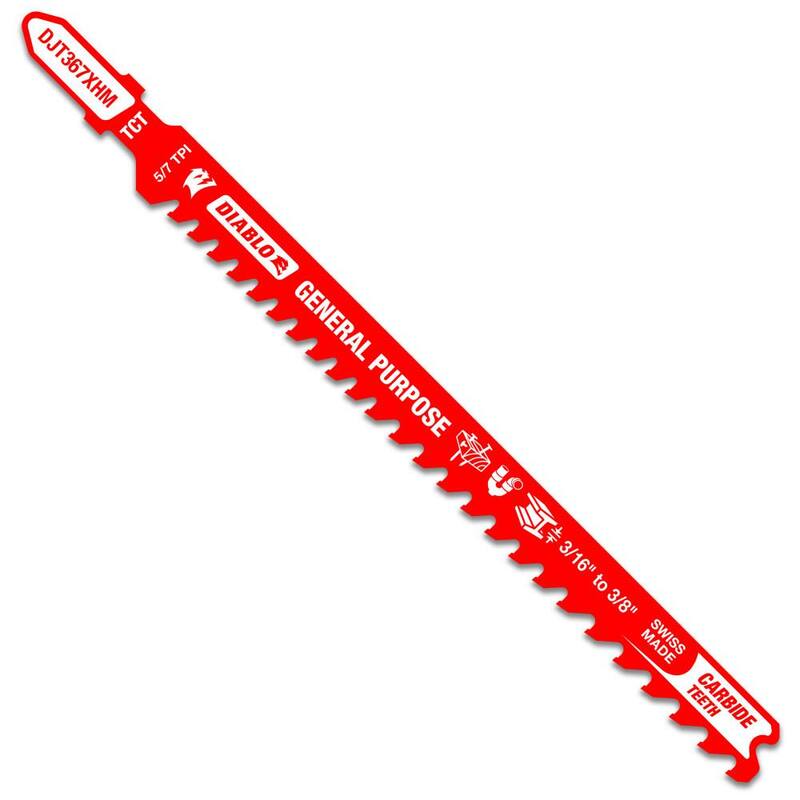 DIABLO Hoja de sierra caladora para propósitos generales con dientes de carburo de 5-1/4 pulgadas - DJT367XHM