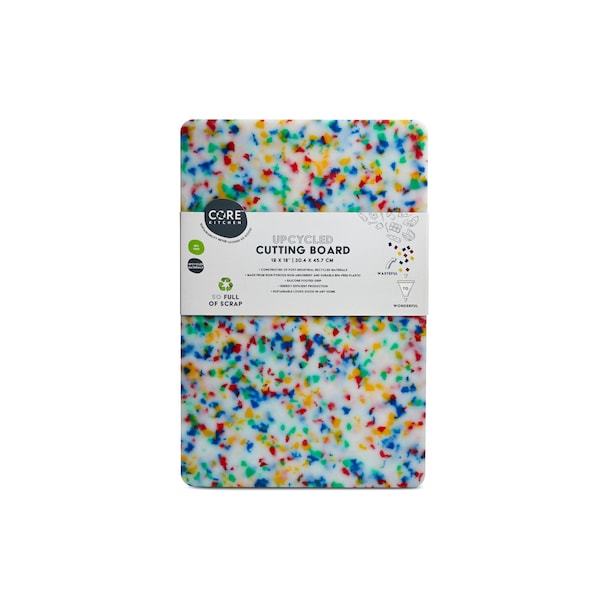 Core Kitchen Recycled Plastic Cutting Board L with Non-Slip Footing - Confetti - 46358