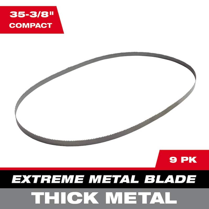 Hoja de sierra de cinta para cortar metal extremadamente grueso y compacto de 8/10 TPI de 35-3/8 pulgadas Milwaukee (paquete de 9) para sierra de cinta compacta M18 FUEL/cableada - 48-39-0609-48-39-0609-48-39-0609