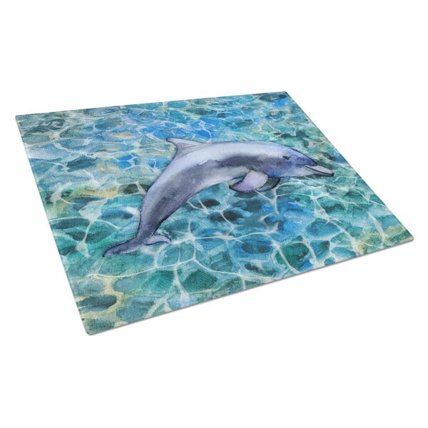 Carolines Treasures Dolphin Glass Cutting Board Large - BB5339LCB