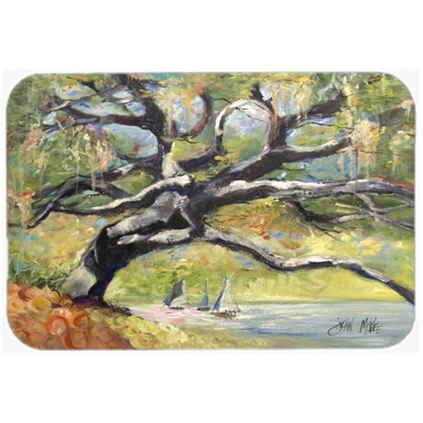 Carolines Treasures Carolines Treasures JMK1132LCB Oak Tree On The Bay With Sailboats Glass Cutting Board; Large - JMK1132LCB