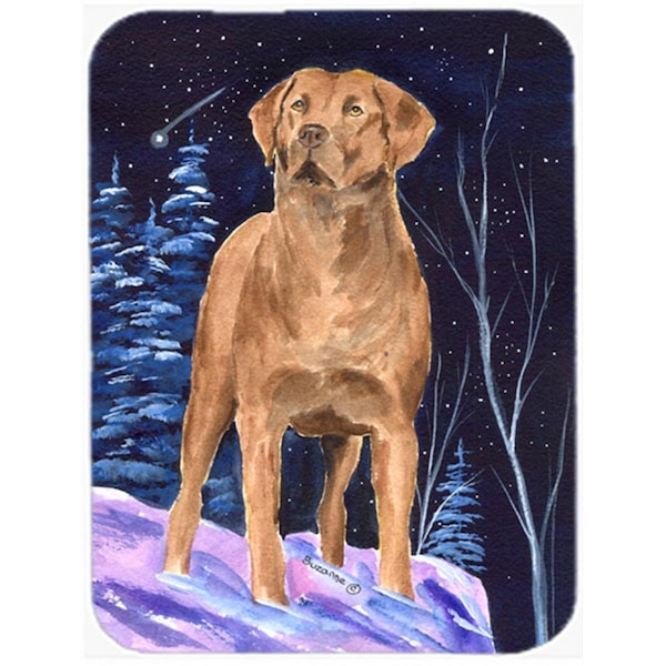 Carolines Treasures 15 x 12 in. Starry Night Chesapeake Bay Retriever Glass Cutting Board - Large - SS8355LCB