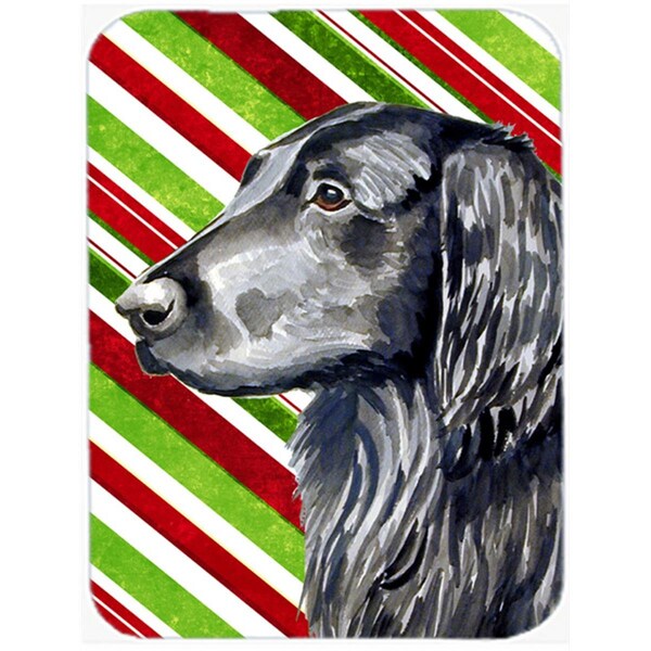 Carolines Treasures Flat Coated Retriever Candy Cane Holiday Christmas Glass Cutting Board - Large - LH9231LCB
