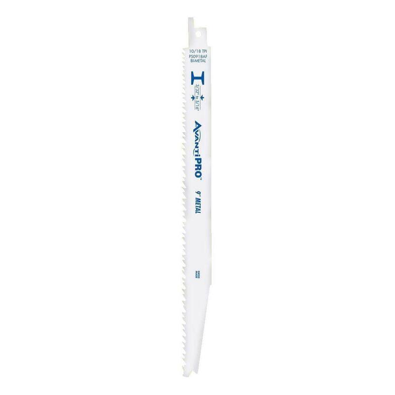 Cuchilla para sierra reciproca bimetálica Avanti Pro de 9 pulgadas, 14/18 TPI para cortes de metal gruesos a medianos - PS0918AF