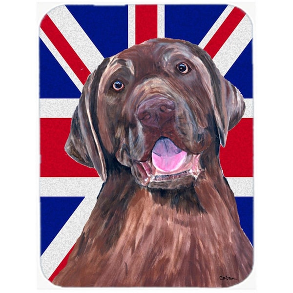 Carolines Treasures Labrador With English Union Jack British Flag Glass Cutting Board - Large - SC9841LCB