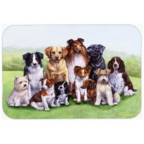 Carolines Treasures Carolines Treasures BDBA316BLCB Springtime Dogs Glass Large Cutting Board - BDBA316BLCB