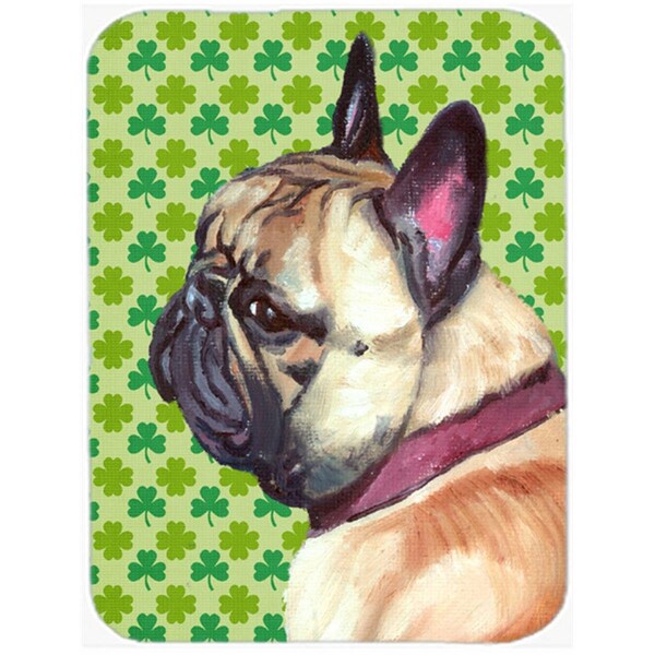 Carolines Treasures French Bulldog Frenchie St. Patricks Day Shamrock Glass Cutting Board- Large - LH9573LCB