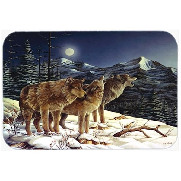 Carolines Treasures Carolines Treasures PTW2041LCB Wolf Wolves Crying At The Moon Glass Cutting Board; Large - PTW2041LCB
