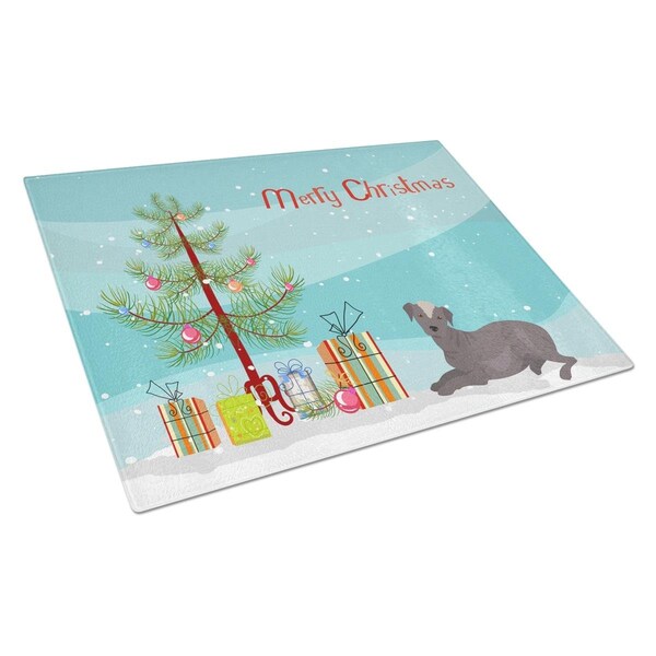 Carolines Treasures Ecuadorian Hairless Dog Christmas Tree Glass Cutting Board Large - CK3499LCB