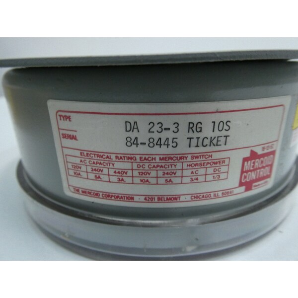 Interruptor de presión Mercoid 25-600 PSI 120/240/440V-AC - DA 23-3 RG10S.