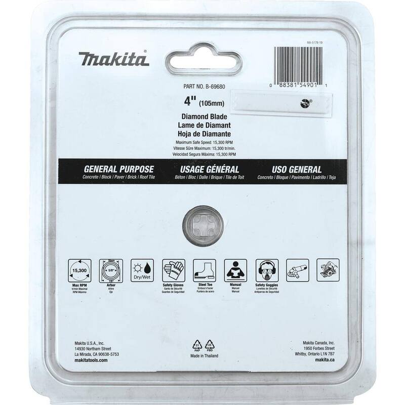 Disco de Diamante Turbo Rim de 4 pulgadas para Uso General - B-69680 de Makita