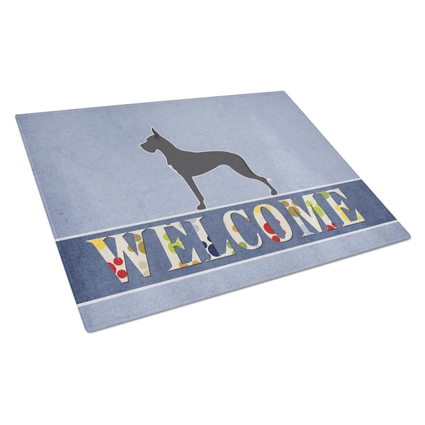 Carolines Treasures Great Dane Welcome Glass Cutting Board Large - BB5579LCB