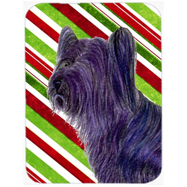 Carolines Treasures Carolines Treasures SS4532LCB Skye Terrier Candy Cane Holiday Christmas Glass Cutting Board - Large - SS4532LCB