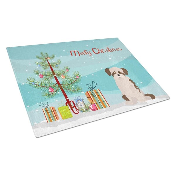 Carolines Treasures Shi Chi No.3 Christmas Tree Glass Cutting Board Large - CK3890LCB