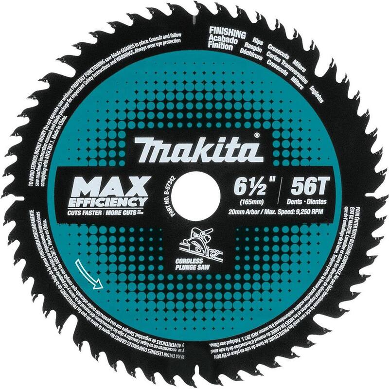 Hoja de sierra de inmersión inalámbrica de carburo de 6-1/2 pulgadas y 56 TPI para madera/MDF/laminado - B-57342