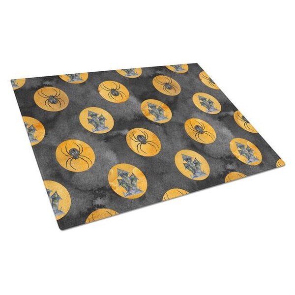 Carolines Treasures Carolines Treasures BB7529LCB Watecolor Halloween Circles Glass Cutting Board; Large - BB7529LCB