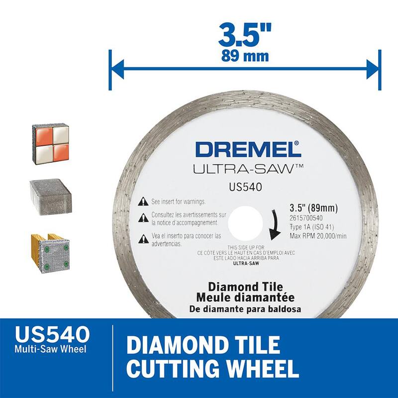 Dremel Ultra-Saw US540 3.5" Rueda de corte de baldosas de diamante - US540