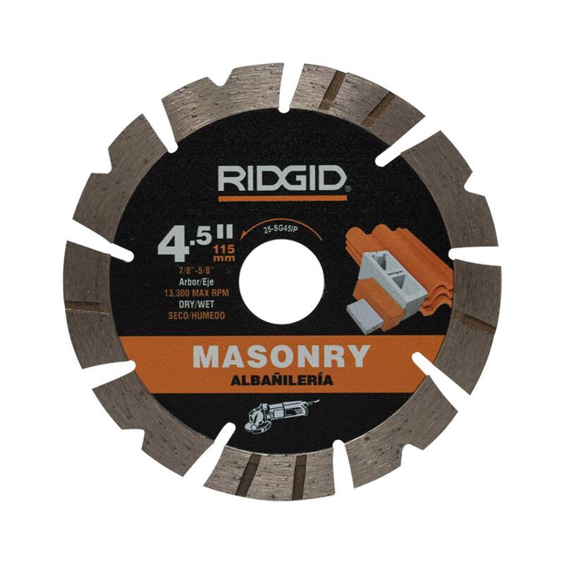 RIDGID 4-1/2 pulgadas Hoja de Diamante con Rin Segmentado para Corte de Albañilería - 25-SG45IP