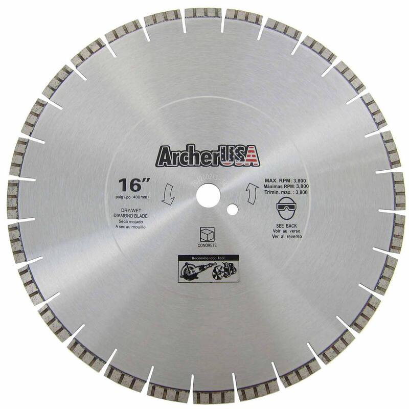 Archer USA 16 pulgadas Disco de Diamante para Corte de Concreto - LWCP16