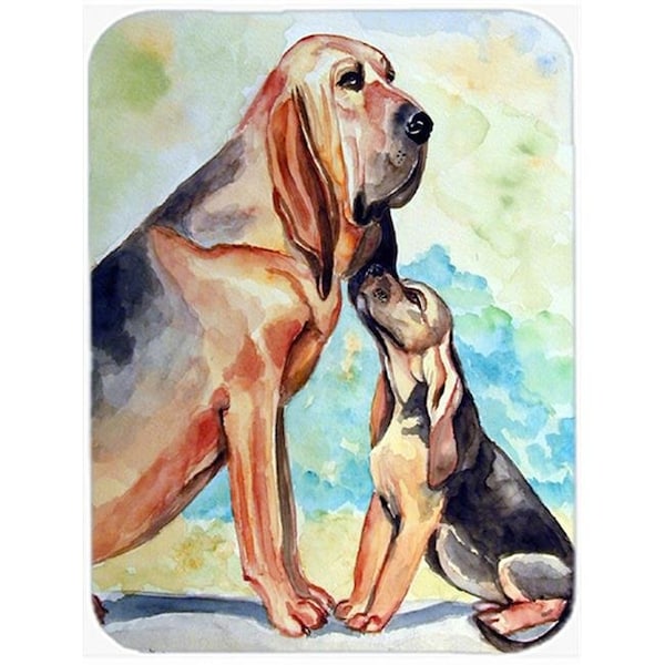 Carolines Treasures Carolines Treasures 7014LCB Bloodhound Mommas Love Glass Cutting Board - Large; 15 x 12 in. - 7014LCB