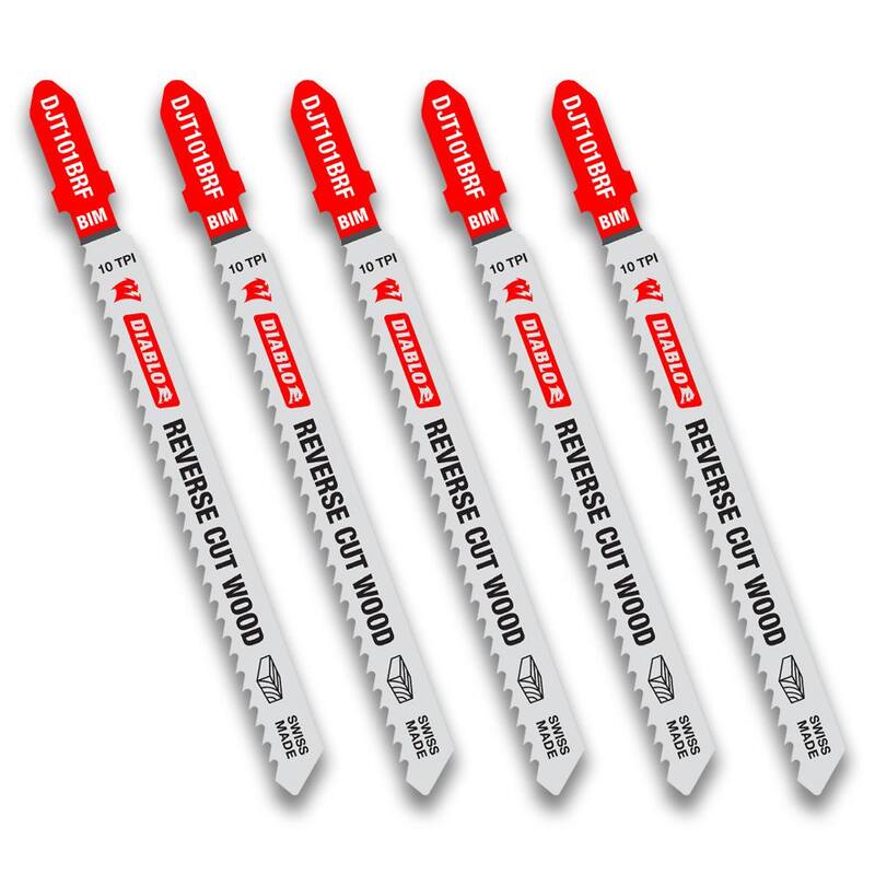 DIABLO 4 pulgadas x 10 TPI Cuchilla de sierra de calar de corte invertido de bi-metal (paquete de 5) - DJT101BRF5
