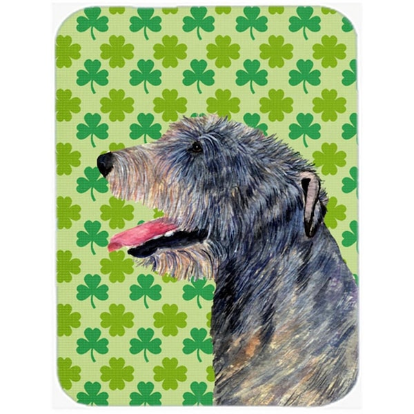 Carolines Treasures Irish Wolfhound St. Patricks Day Shamrock Portrait Glass Cutting Board- Large - SS4437LCB