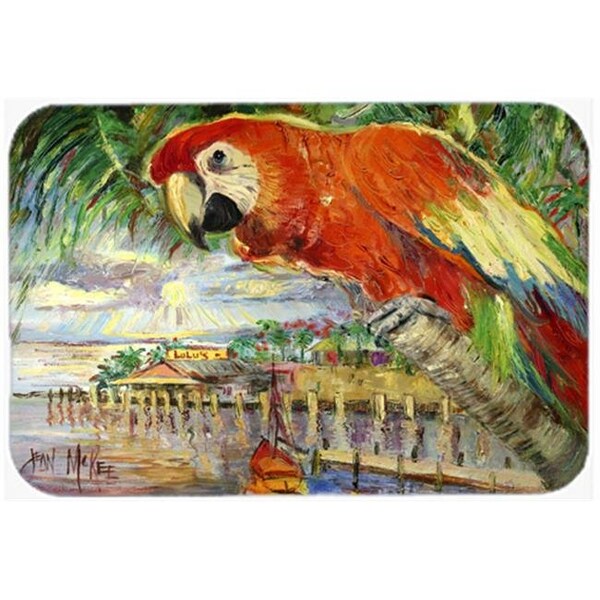 Carolines Treasures Carolines Treasures JMK1134LCB Red Parrot At Lulus Glass Cutting Board; Large - JMK1134LCB