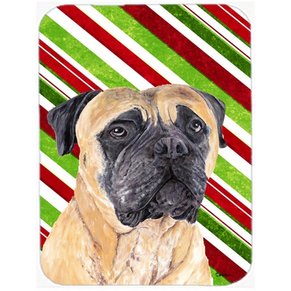 Carolines Treasures 15 x 12 in. Mastiff Candy Cane Holiday Christmas Glass Cutting Board - Large - SC9345LCB