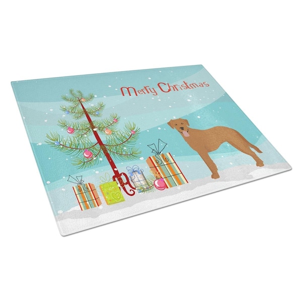 Carolines Treasures Goldador Christmas Tree Glass Cutting Board Large - CK3836LCB