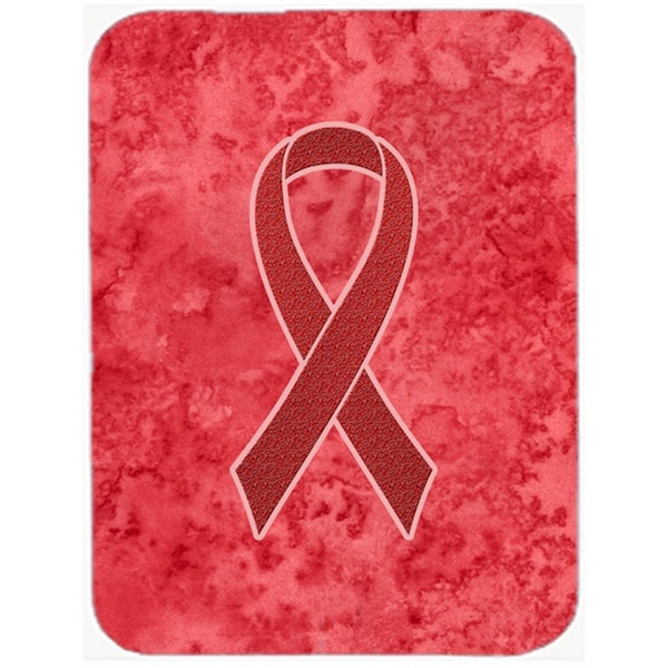 Carolines Treasures 15 H x 12 L In. Red Ribbon for Aids Awareness Glass Cutting Board- Large Size - AN1213LCB