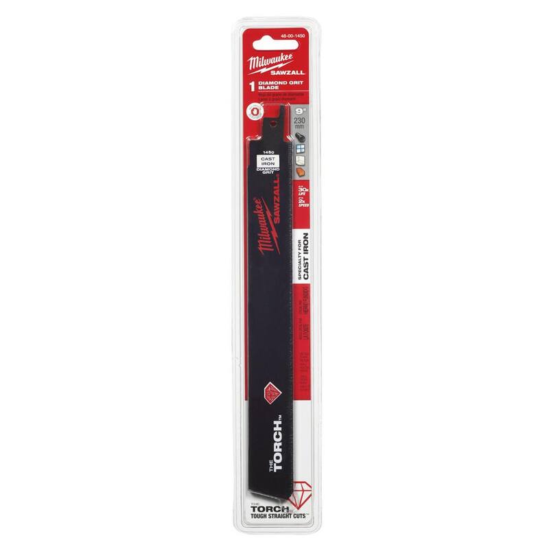 Hoja de sierra reciproca Milwaukee con punta de diamante de 9 pulgadas (1 paquete) - 48-00-1450