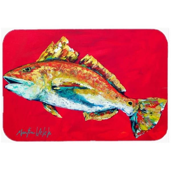 Carolines Treasures Carolines Treasures MW1103LCB 15 x 12 in. Fish - Red Fish Woo Hoo Glass Cutting Board - Large - MW1103LCB