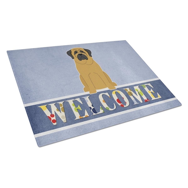 Carolines Treasures Mastiff Welcome Glass Cutting Board Large - BB5599LCB